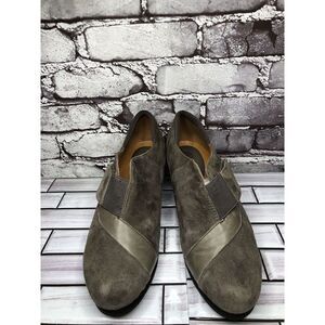 Earthies Women's Dusty Grey Bondy Ankle Booties Size 9B Arch Support Leather